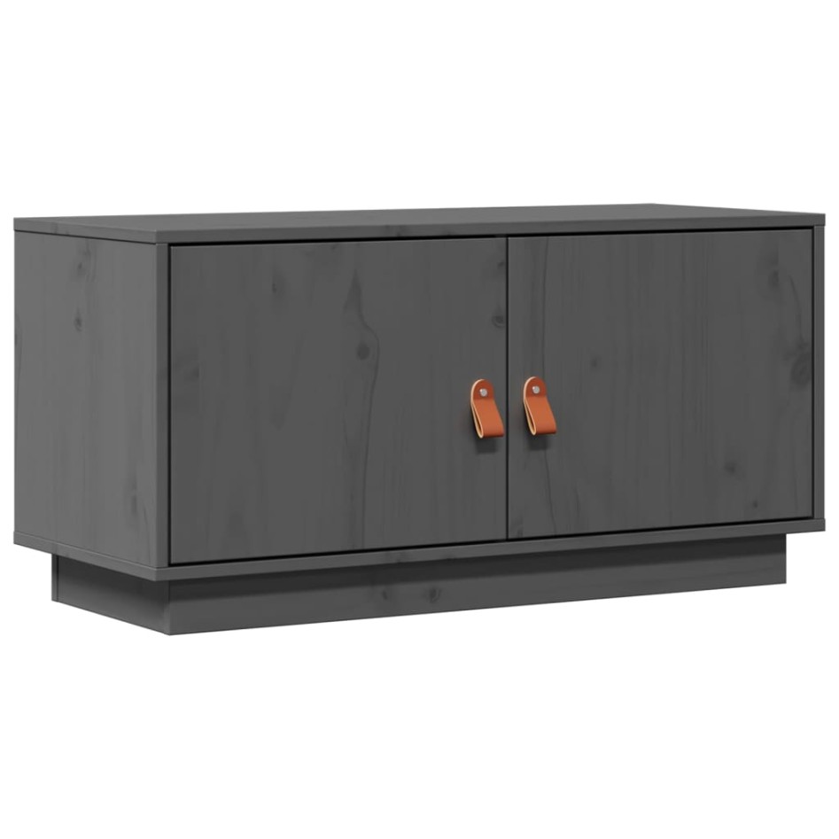 Mueble de TV de madera maciza de pino gris 80x34x40
