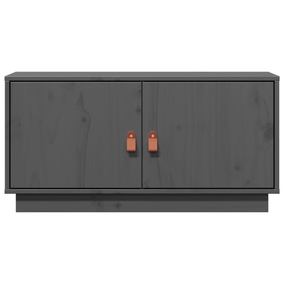 Mueble de TV de madera maciza de pino gris 80x34x40
