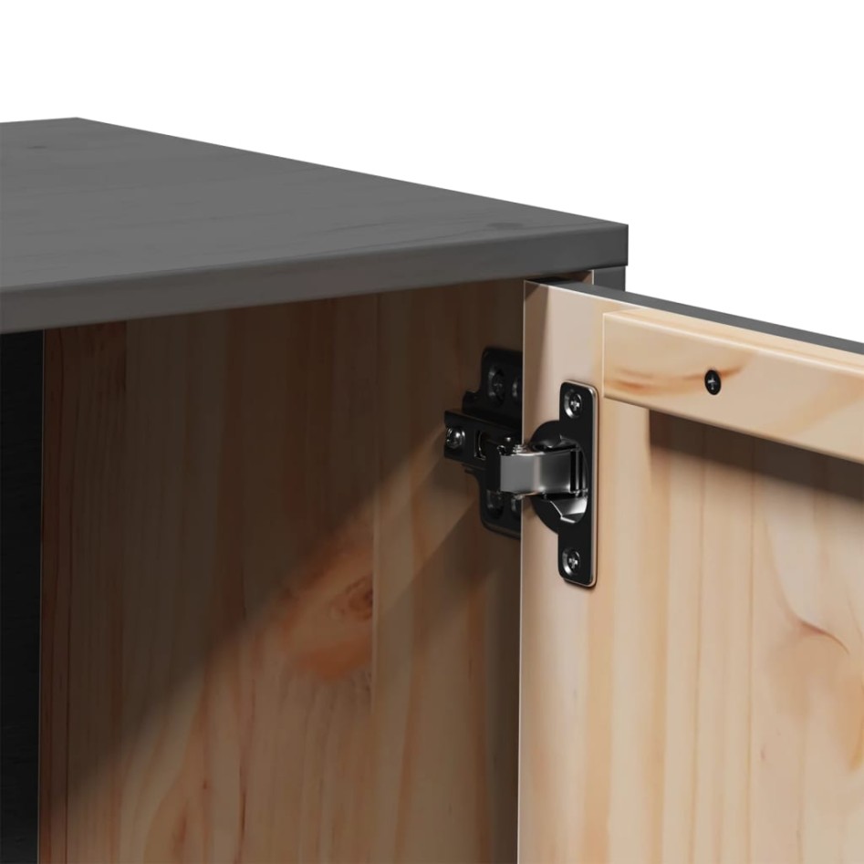 Mueble de TV de madera maciza de pino gris 80x34x40