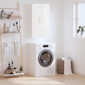 Armario de pared blanco brillante 34,5x34x90