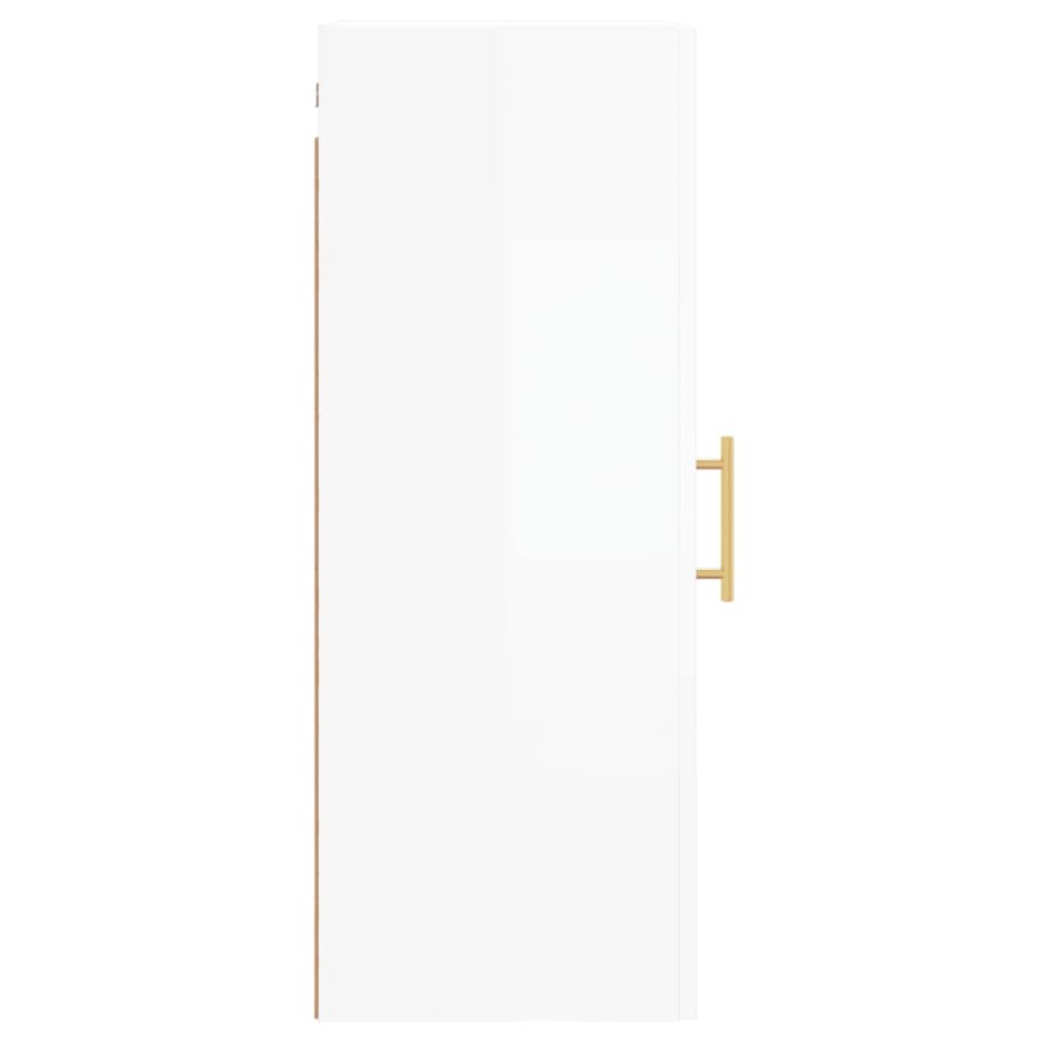 Armario de pared blanco brillante 34,5x34x90