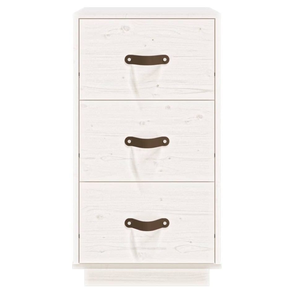 Mesita de noche madera maciza de pino blanco 40x40x75