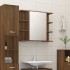 Armario con espejo baño madera marrón roble 80x20,5x64