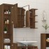 Armario con espejo baño madera marrón roble 80x20,5x64