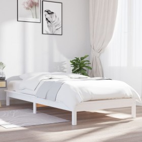 Estructura de cama madera maciza de pino blanco 90x200