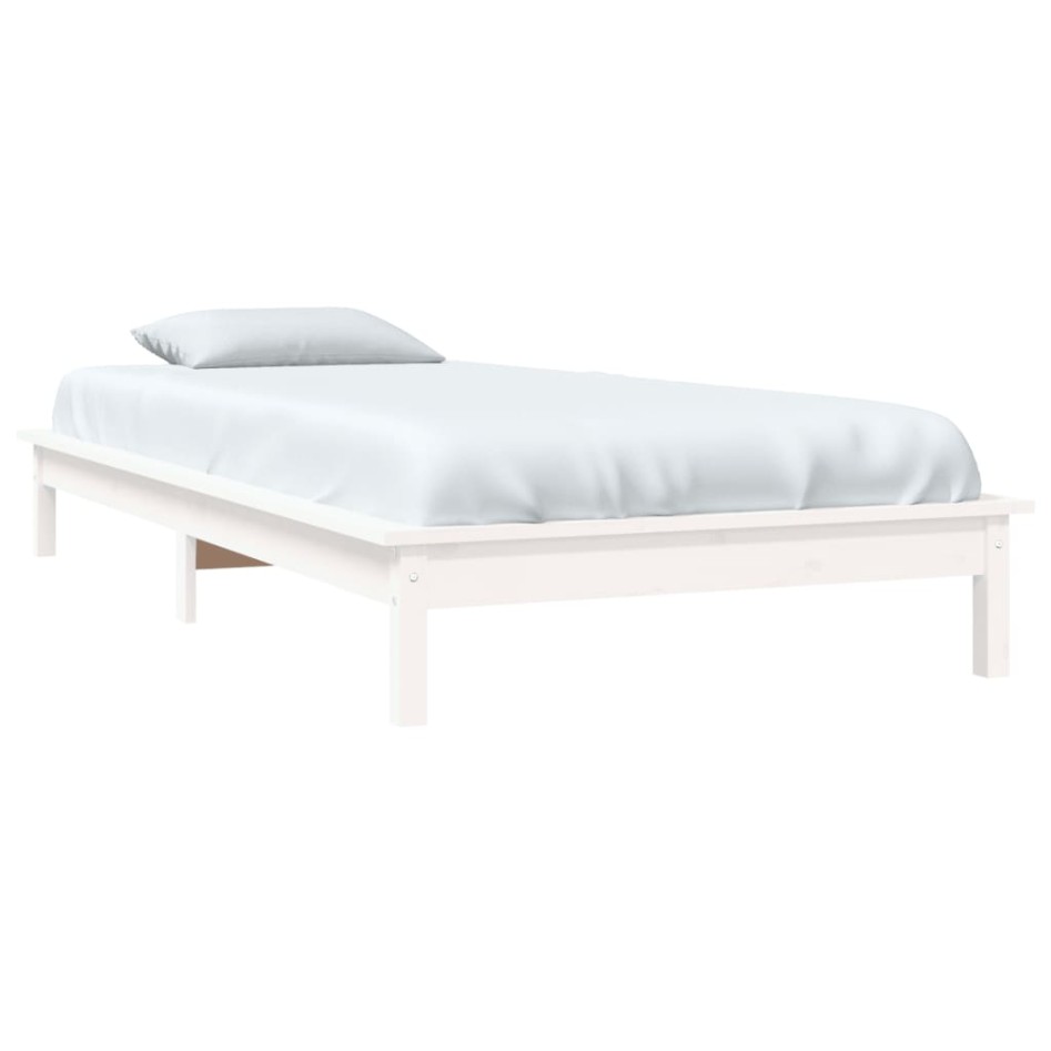 Estructura de cama madera maciza de pino blanco 90x200