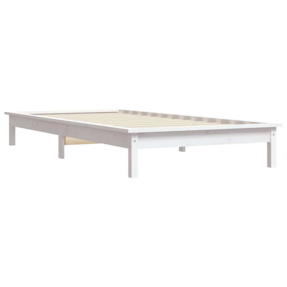 Estructura de cama madera maciza de pino blanco 90x200