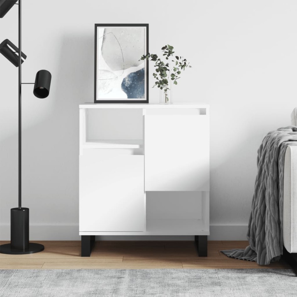 Aparador de madera contrachapada blanco 60x35x70