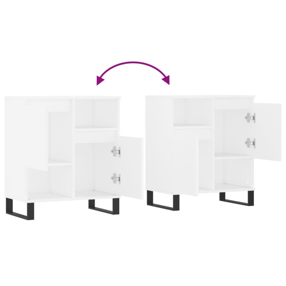 Aparador de madera contrachapada blanco 60x35x70