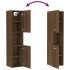 Armario de baño madera de ingeniería marrón roble 30x30x130