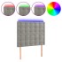 Cabecero con luces LED terciopelo gris claro 100x5x118/128