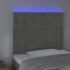 Cabecero con luces LED terciopelo gris claro 100x5x118/128