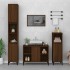 Armario de lavabo madera contrachapada marrón roble 80x33x60