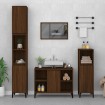 Armario de lavabo madera contrachapada marrón roble 80x33x60 cm