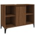 Armario de lavabo madera contrachapada marrón roble 80x33x60