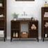 Armario de lavabo madera contrachapada marrón roble 80x33x60
