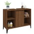 Armario de lavabo madera contrachapada marrón roble 80x33x60