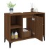 Armario de lavabo madera contrachapada marrón roble 80x33x60