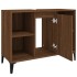 Armario de lavabo madera contrachapada marrón roble 80x33x60