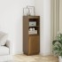 Aparador alto de madera maciza de pino marrón miel 37x34x110