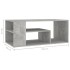 Mesa de centro madera de ingeniería gris hormigón 100x50x40