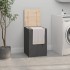 Baúl para la colada madera maciza de pino gris 44x44x66
