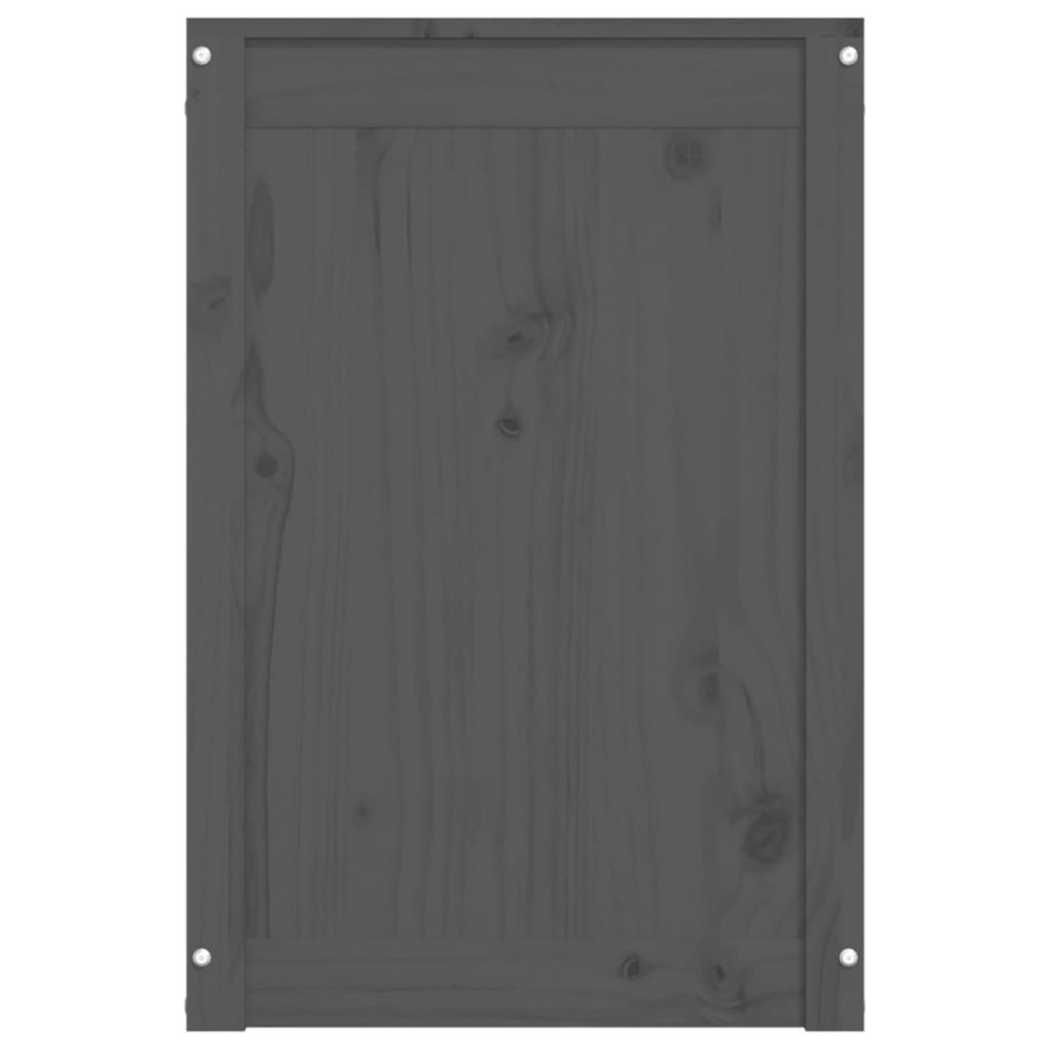 Baúl para la colada madera maciza de pino gris 44x44x66