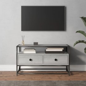 Mueble para TV madera contrachapada gris Sonoma 80x35x45