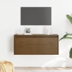 Armario de pared madera maciza de pino marrón miel 80x30x35 cm