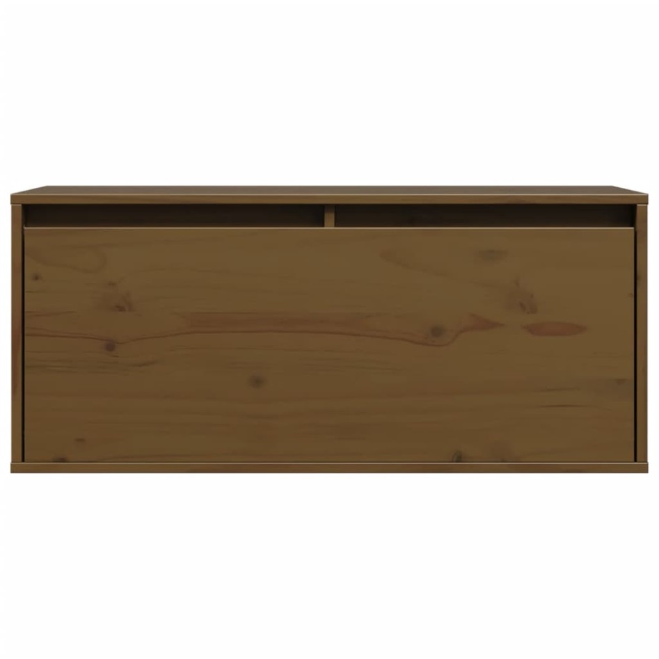 Armario de pared madera maciza de pino marrón miel 80x30x35
