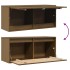 Armario de pared madera maciza de pino marrón miel 80x30x35