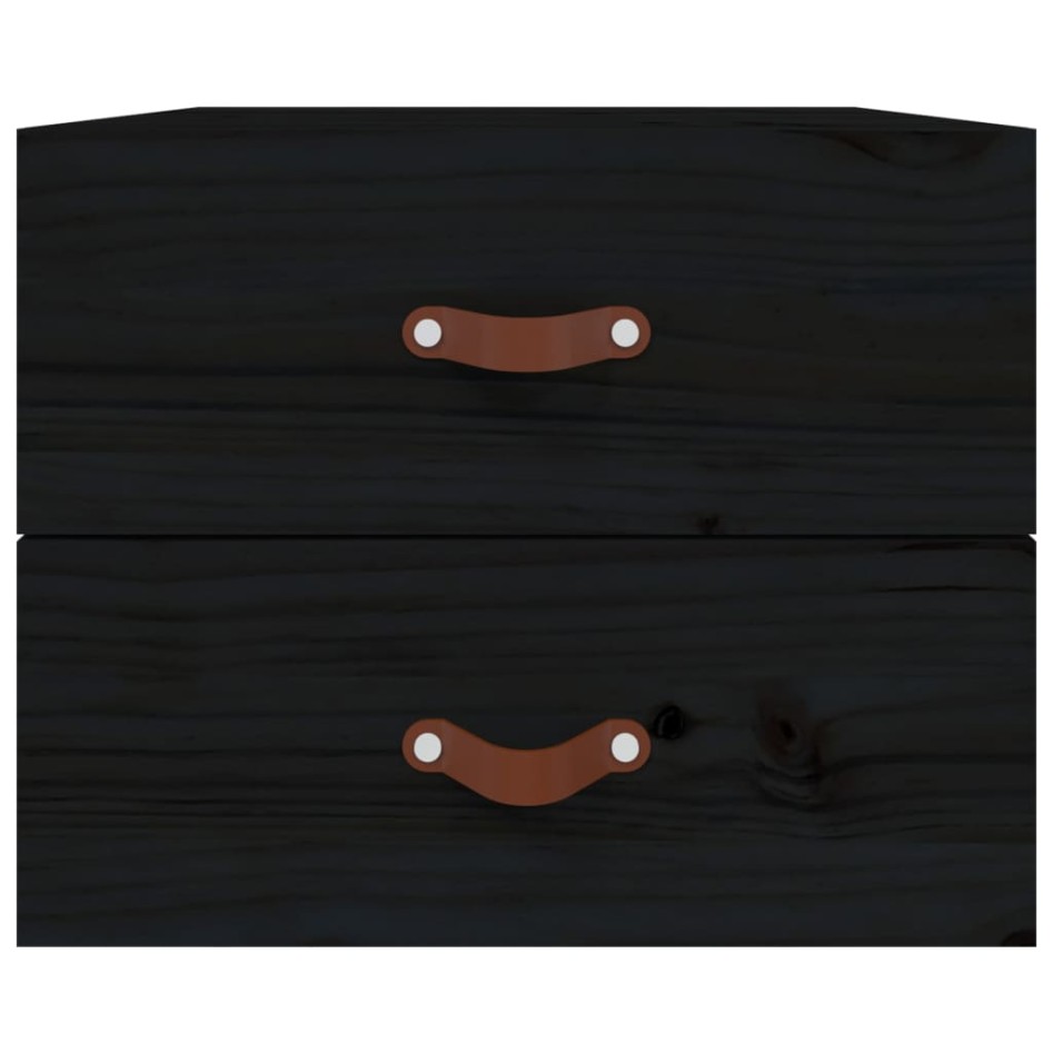 Mesita de noche de pared negro 50x36x40