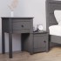 Mesita de noche madera maciza de pino gris 79,5x38x65,5