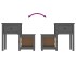 Mesita de noche madera maciza de pino gris 79,5x38x65,5