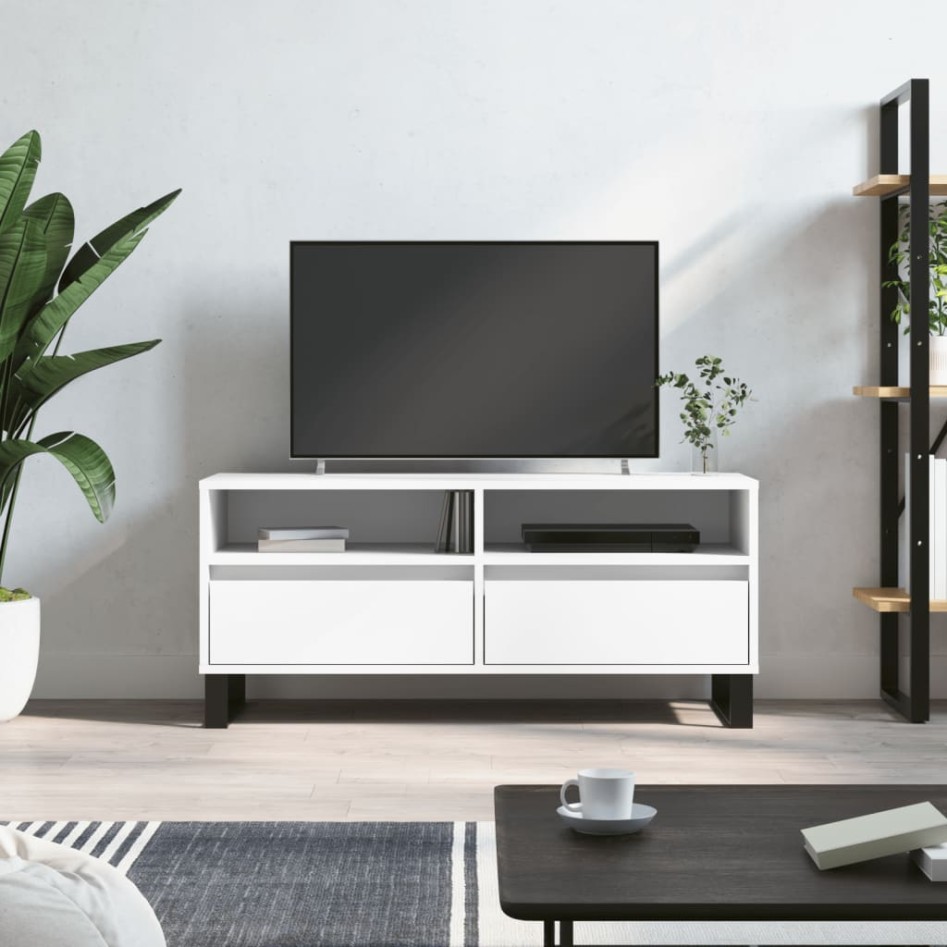 Mueble para TV madera contrachapada blanco 100x34,5x44,5