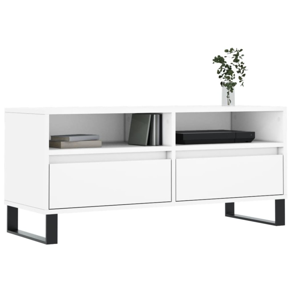 Mueble para TV madera contrachapada blanco 100x34,5x44,5
