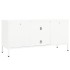 Mueble para el televisor acero y vidrio blanco 105x35x52