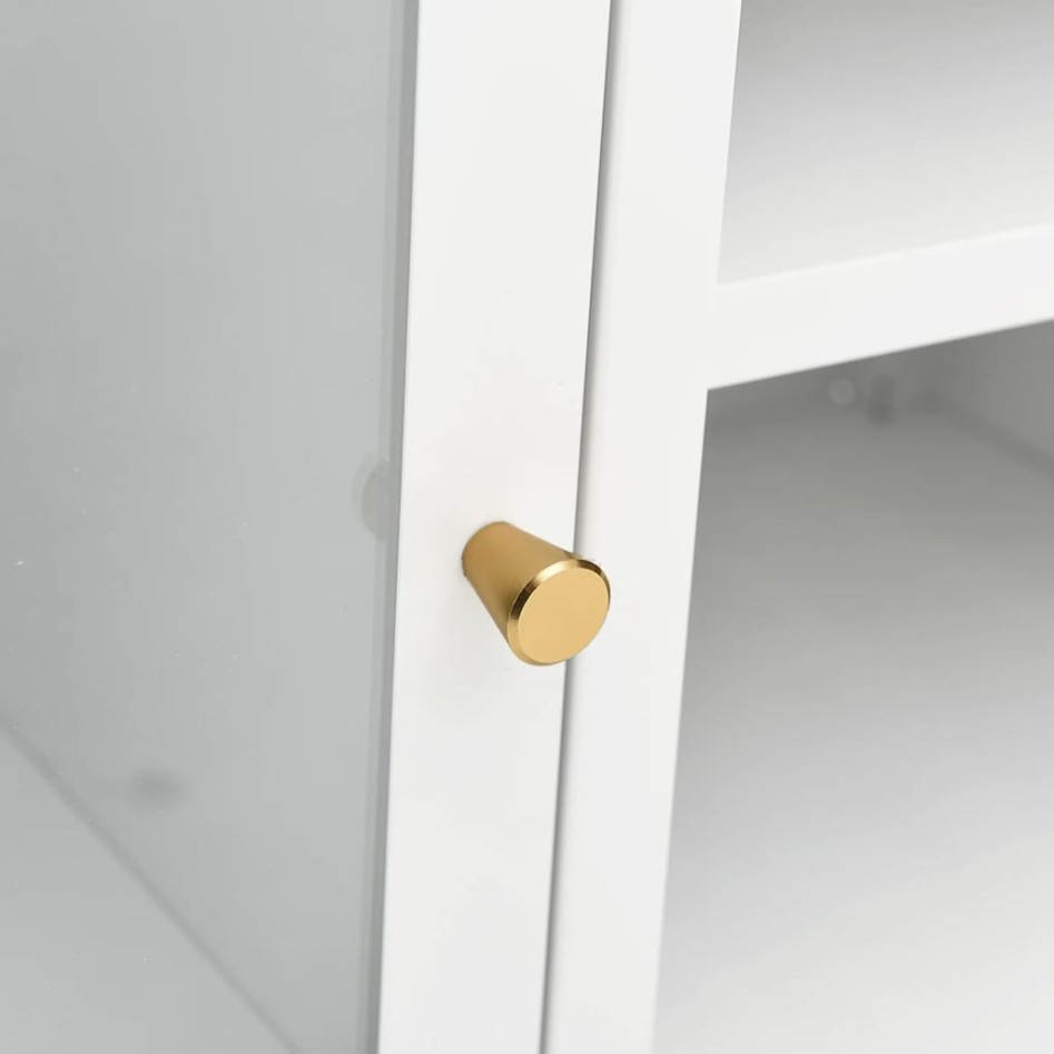 Mueble para el televisor acero y vidrio blanco 105x35x52