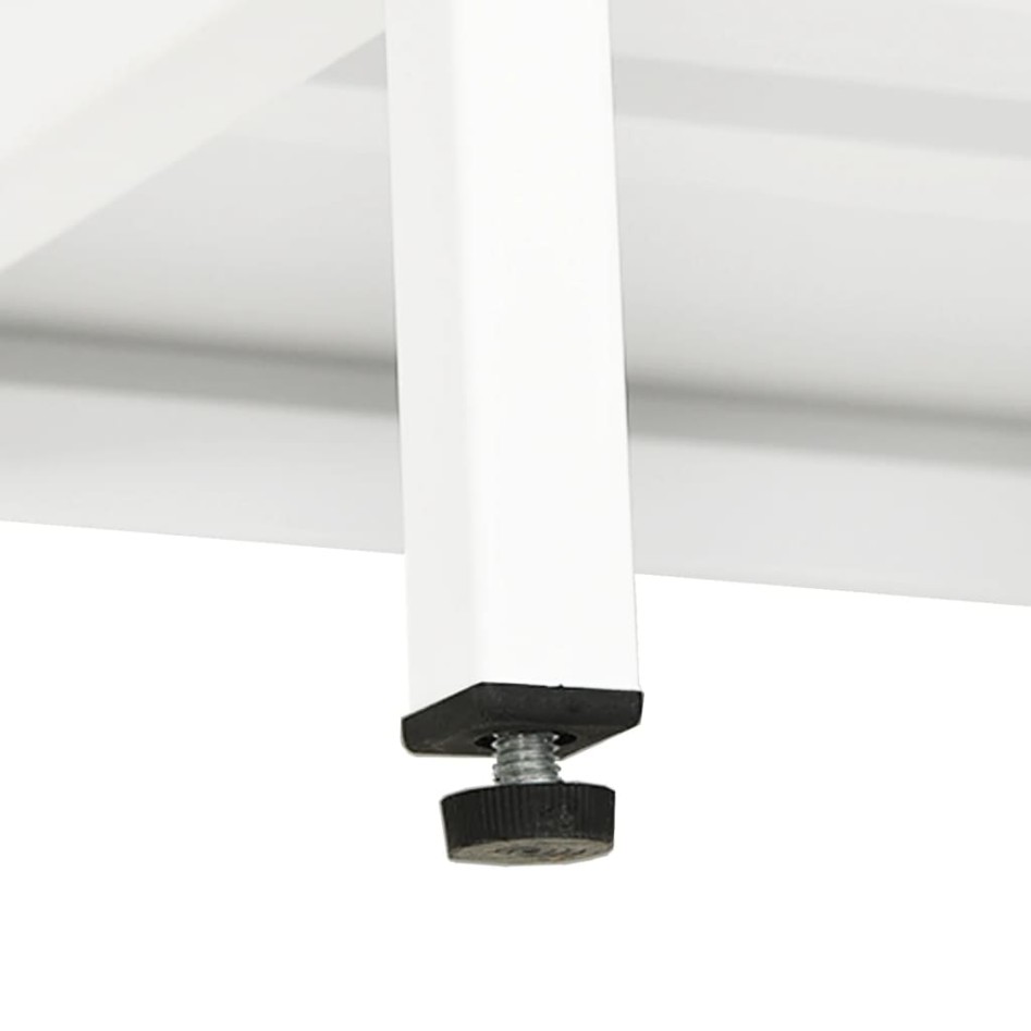 Mueble para el televisor acero y vidrio blanco 105x35x52