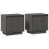 Mesitas de noche 2 uds madera maciza de pino gris 40x30x40