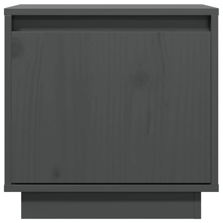 Mesitas de noche 2 uds madera maciza de pino gris 40x30x40