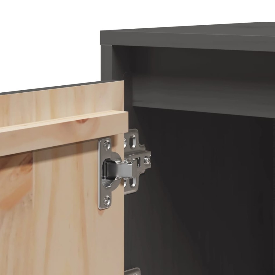 Mesitas de noche 2 uds madera maciza de pino gris 40x30x40