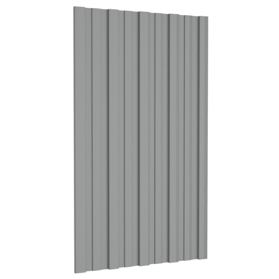 Panel para tejado acero galvanizado gris 12 unidades 80x45