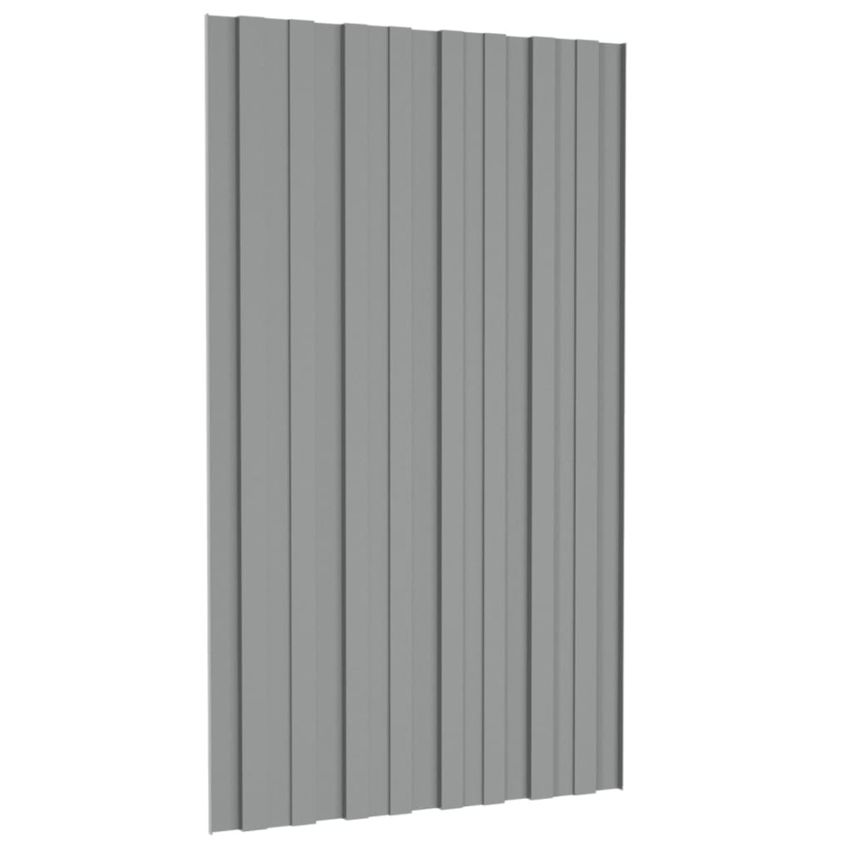 Panel para tejado acero galvanizado gris 12 unidades 80x45