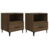 Mesita de noche 2 uds madera contrachapada color roble