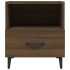 Mesita de noche 2 uds madera contrachapada color roble