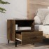 Mesita de noche 2 uds madera contrachapada color roble