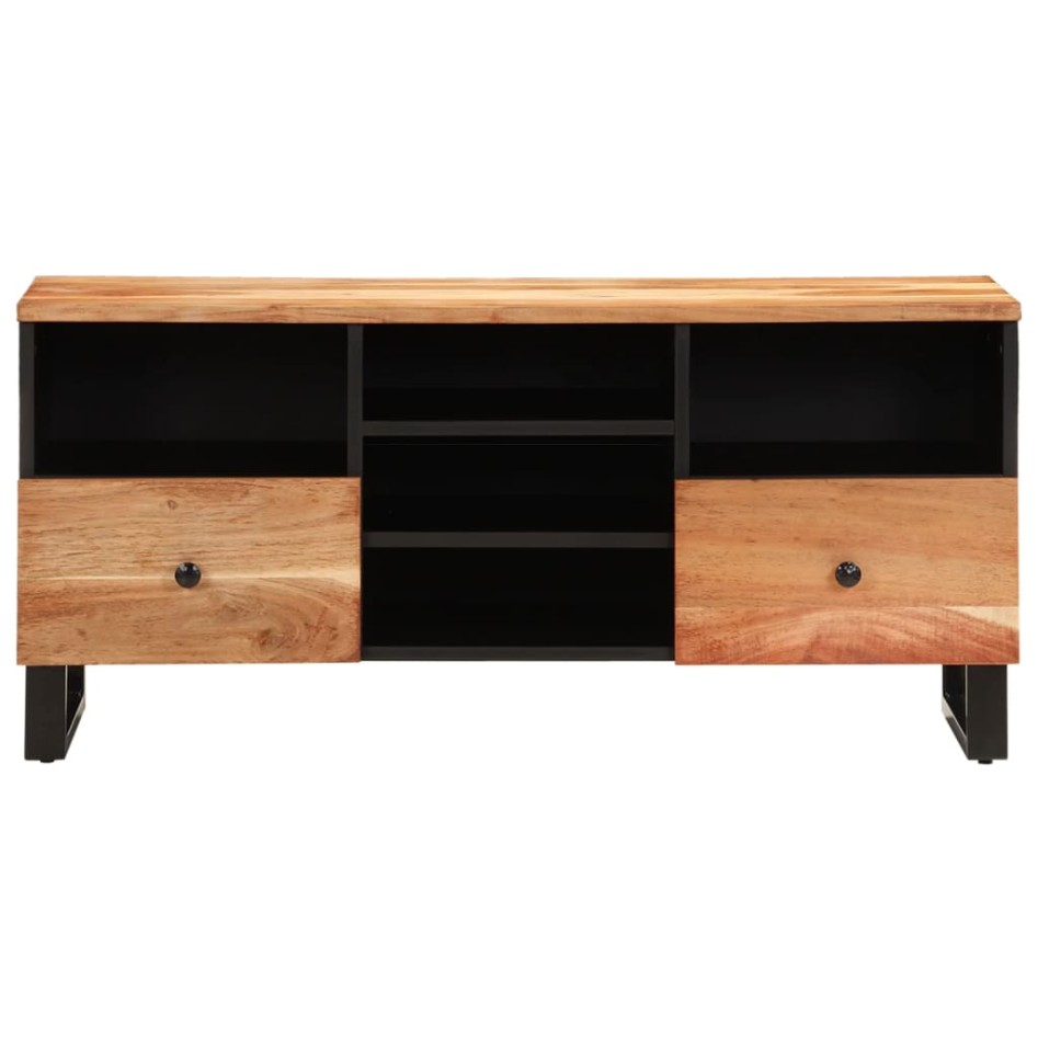 Mueble de TV madera acacia y madera de ingeniería 100x33x46