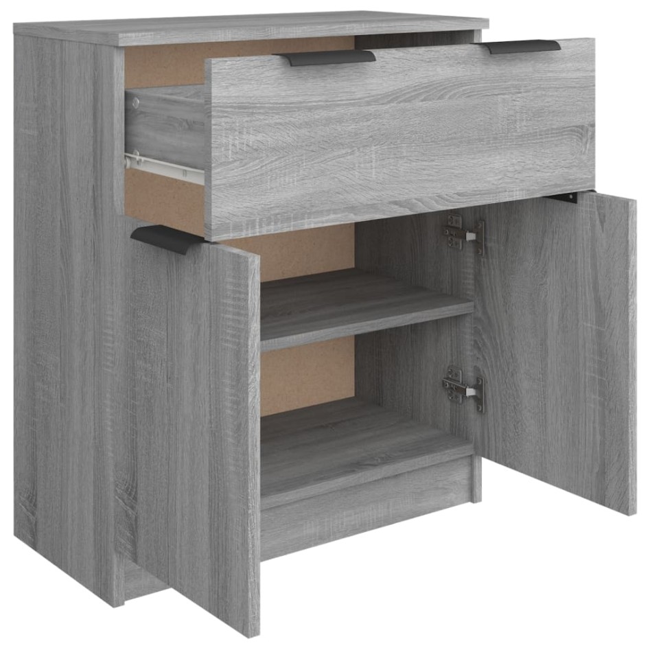 Aparador de madera contrachapada gris Sonoma 60x30x70