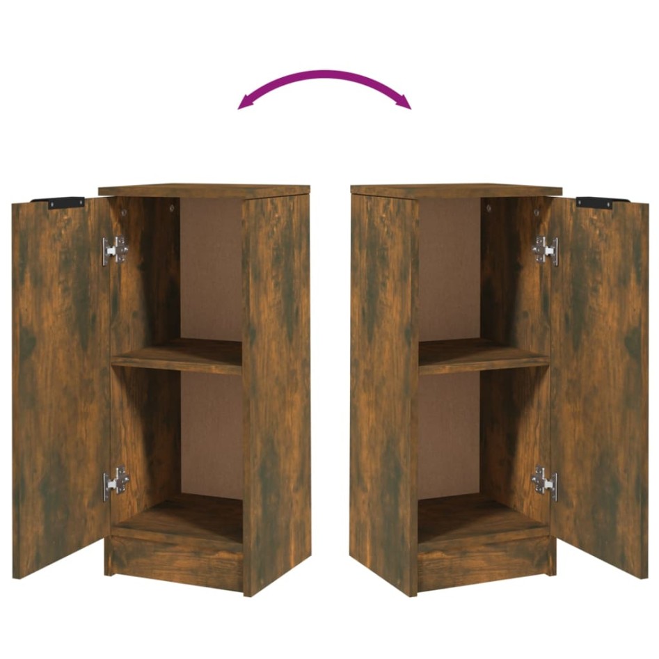 Aparadores 2 uds madera contrachapada roble ahumado 30x30x70